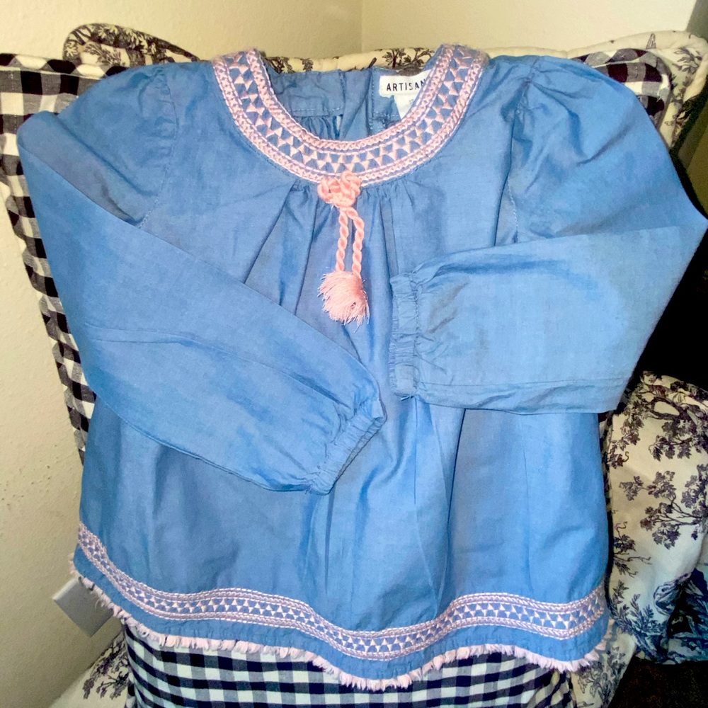 Artisan NY Girls Chambray blouse